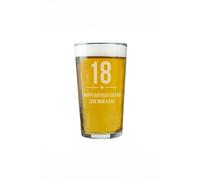 Personalised Memento Company Men's Personalised Big Age Birthday Pint Glass in Clear Personalised Memento Company Clear