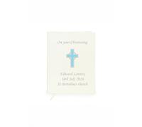 Personalised Memento Company Men's Personalised Blue Cross Holy Bible in White Personalised Memento Company White