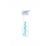 Personalised Memento Company Men's Personalised Blue Name Water Bottle in Clear Personalised Memento Company Clear