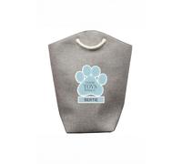 Personalised Memento Company Men's Personalised Blue Paw Print Storage Bag in Grey Personalised Memento Company Grey
