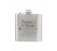 Personalised Memento Company Men's Personalised Father of the Bride Hip Flask in Silver Personalised Memento Company Silver
