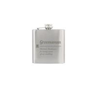 Personalised Memento Company Men's Personalised Groomsman Hip flask in Metallic Silver Personalised Memento Company Metallic Silver