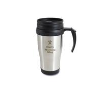 Personalised Memento Company Men's Personalised Man At Work Travel Mug in Metallic Silver Personalised Memento Company Metallic Silver