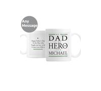 Personalised Memento Company Men's Personalised My Dad is My Hero Mug in White Personalised Memento Company White