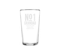 Personalised Memento Company Men's Personalised No. 1 Pint Glass in Clear Personalised Memento Company Clear