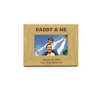 Personalised Memento Company Men's Personalised Oak Finish 6x4 Daddy & Me Photo Frame in Light Brown Personalised Memento Company Light Brown