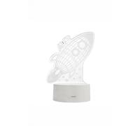 Personalised Memento Company Men's Personalised Space Rocket LED Colour Changing Wireframe Night Light in Clear Personalised Memento Company Clear