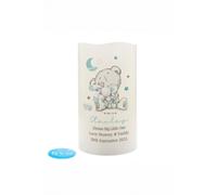 Personalised Memento Company Men's Personalised Tiny Tatty Teddy Blue Nightlight LED Candle in White Personalised Memento Company White