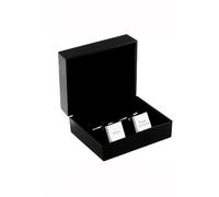 Personalised Memento Company Men's Personalised Wedding Role Square Cufflinks -1 line in Silver Personalised Memento Company Silver