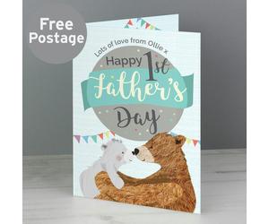Personalised Memento Company Personalised 1st Father's Day Daddy Bear Card