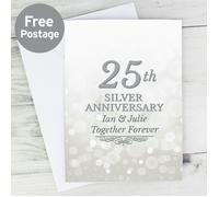 Personalised Memento Company Personalised 25th Silver Anniversary Card