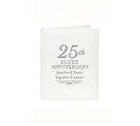 Personalised Memento Company Personalised 25th Silver Anniversary Traditional Photo Album in White Personalised Memento Company White