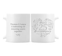 Personalised Memento Company Personalised 25th Silver Wedding Anniversary Mug