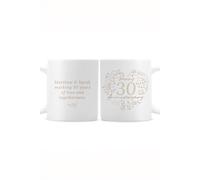 Personalised Memento Company Personalised 30th Pearl Wedding Anniversary Mug in White Personalised Memento Company White