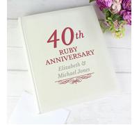Personalised Memento Company Personalised 40th Ruby Anniversary Traditional Photo Album