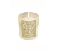 Personalised Memento Company Personalised 50th Golden Wedding Anniversary Candle Jar in White Personalised Memento Company White