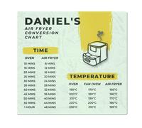 Personalised Memento Company Personalised Air Fryer Chart Glass Chopping Board/Worktop Saver