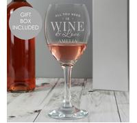 Personalised Memento Company Personalised 'All You Need is Wine' Wine Glass
