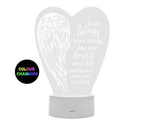 Personalised Memento Company Personalised Angel Wings Memorial Colour Changing LED Light