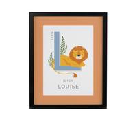 Personalised Memento Company Personalised Animal Alphabet Black Poster Frame