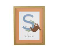 Personalised Memento Company Personalised Animal Alphabet Oak Poster Frame