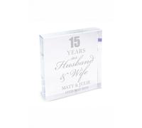Personalised Memento Company Personalised Anniversary Crystal Token in Clear Personalised Memento Company Clear