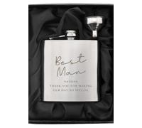 Personalised Memento Company Personalised Any Message Hip Flask in Metallic Silver Personalised Memento Company Metallic Silver