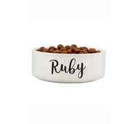 Personalised Memento Company Personalised Any Name 14cm Medium White Pet Bowl Personalised Memento Company White