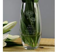 Personalised Memento Company Personalised April Birth Flower Bullet Vase