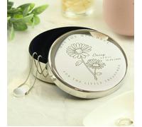 Personalised Memento Company Personalised April Birth Flower Round Trinket Box