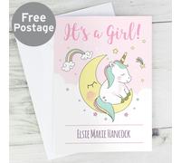 Personalised Memento Company Personalised Baby Unicorn Card