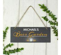 Personalised Memento Company Personalised ""Beer Garden"" Printed Hanging Slate Plaque