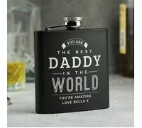 Personalised Memento Company Personalised Best in The World Black Hip Flask