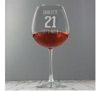 Personalised Memento Company Personalised Big Age Bottle of Wine Glass