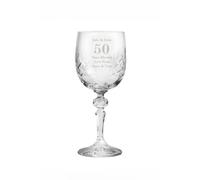 Personalised Memento Company Personalised Big Age Cut Crystal Wine Glass in Clear Personalised Memento Company Clear