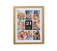 Personalised Memento Company Personalised Big Number Multi Photo Upload Oak Poster Frame
