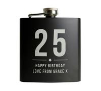 Personalised Memento Company Personalised Birthday Black Hip Flask