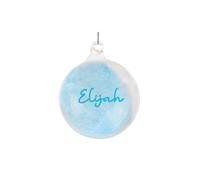 Personalised Memento Company Personalised Blue Feather Bauble in Clear Personalised Memento Company Clear