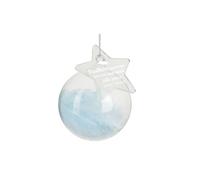 Personalised Memento Company Personalised Blue Memorial Feather Bauble in Clear Personalised Memento Company Clear