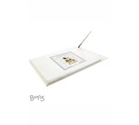 Personalised Memento Company Personalised Boofle Wedding Hardback Guest Book & Pen in White Personalised Memento Company White
