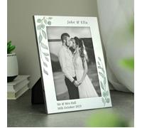 Personalised Memento Company Personalised Botanical 6x4 Silver Photo Frame