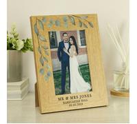 Personalised Memento Company Personalised Botanical 6x4 Wooden Photo Frame