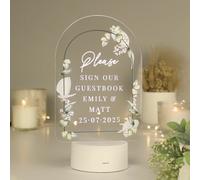 Personalised Memento Company Personalised Botanical LED Colour Changing Wedding Sign