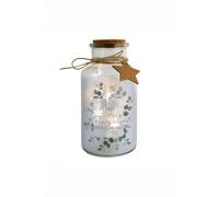 Personalised Memento Company Personalised Botanical LED Glass Jar in Clear Personalised Memento Company Clear