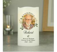 Personalised Memento Company Personalised Botanical Memorial Photo Upload LED Candle