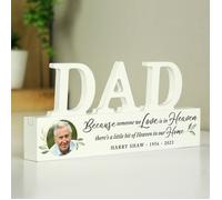 Personalised Memento Company Personalised Botanical Memorial Photo Upload Wooden Dad Ornament
