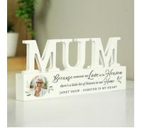 Personalised Memento Company Personalised Botanical Memorial Photo Upload Wooden Mum Ornament