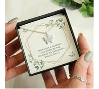 Personalised Memento Company Personalised Botanical Sentiment Butterfly Necklace and Box
