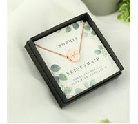 Personalised Memento Botanical Rose Gold Necklace with Box