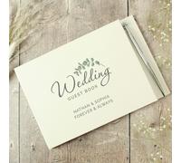 Personalised Memento Company Personalised Botanical Wedding Guest Book & Pen